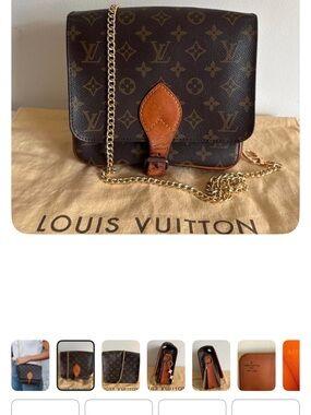Louis Vuitton Brown Monogram Canvas Crossbody with Gold Chain Strap